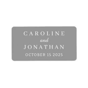 Customised Name Simple Stylish Modern Wedding   Label