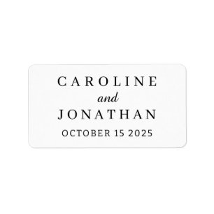 Customised Name Simple Stylish Modern Wedding Label