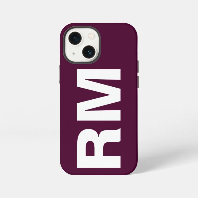 Customised Name Stylish Modern Elegant Wine Colour iPhone Case (Back)