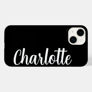 Customised Name Stylish Modern Minimal black  Case-Mate iPhone 14 Case
