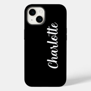 Customised Name Stylish Modern Minimal black  iPhone 14 Case