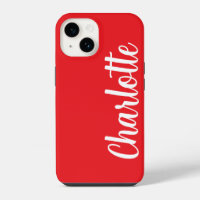 Customised Name Stylish Modern Minimal Classic Red