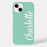 Customised Name Stylish Modern Minimal light teal