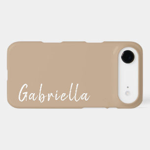 Customised Name Stylish Modern Minimal Linen Colou