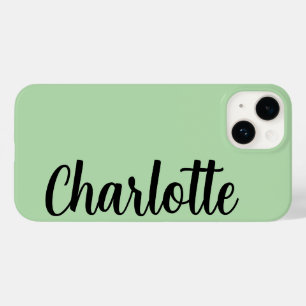 Customised Name Stylish Modern Minimal Mint Green Case-Mate iPhone 14 Case