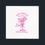 Customised Napkins 18th Birthday Pink Martini<br><div class="desc">An espresso martini shows that the guest of honour is "a tini bit older." Girly pink colour palette. Martini with a bow and espresso beans.</div>