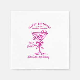 Customised Napkins 30th Birthday Pink Martini