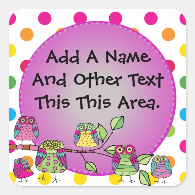 Customised Nature Owl Stickers (Front)