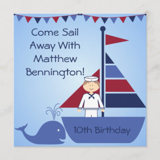 Customised Nautical Birthday Invites