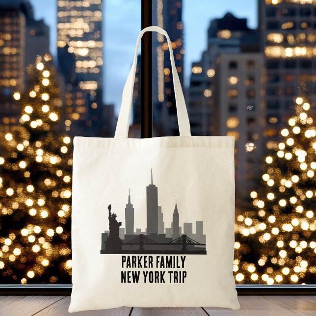 Customised New York Trip Skyline Statue of Liberty Tote Bag (Creator Uploaded)