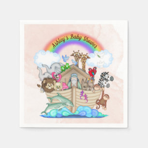 Customised Noah's Ark Baby Shower Paper Napkins