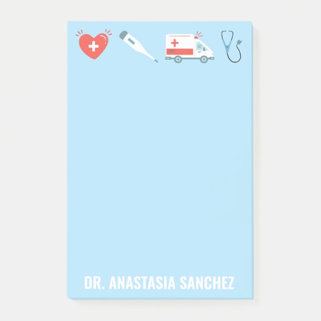 Customised Nursing Nurse RN Doctor Name Medical Post-it Notes (Front)