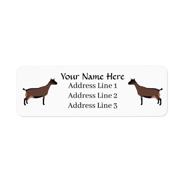 Customised Oberhasli Dairy Goat Address Label (Front)