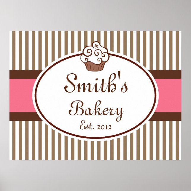 Customised Old Fashioned Bakery Sign Art  Print (Front)