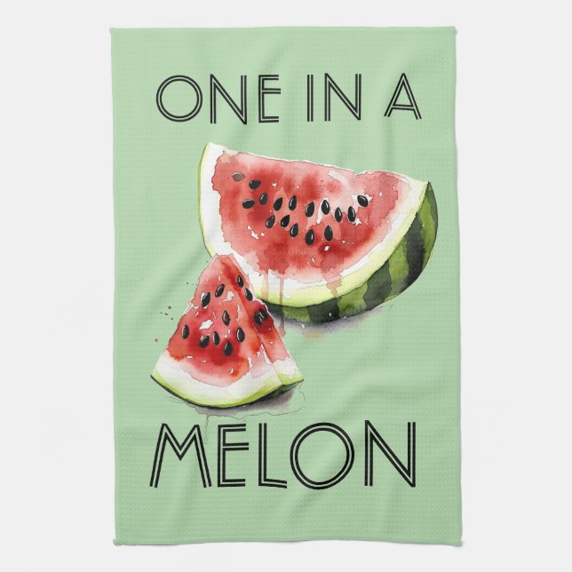 Customised ONE IN A MELON Summer Vibes Party Tools Tea Towel (Vertical)