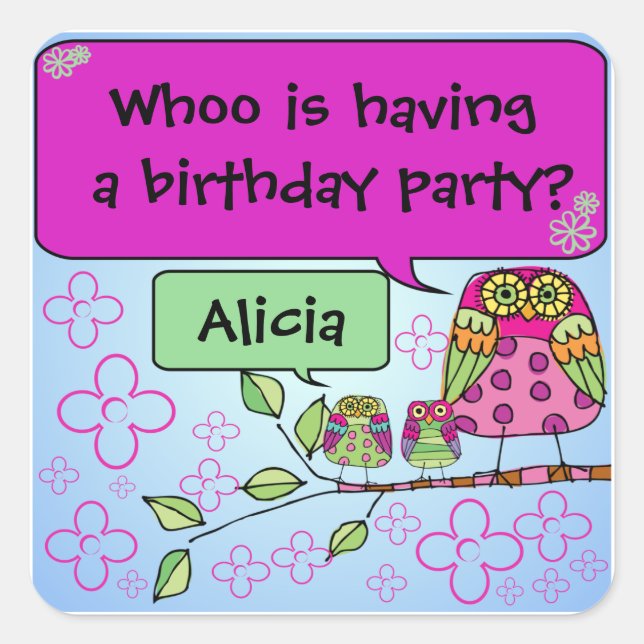 Customised Owl Stickers (Front)