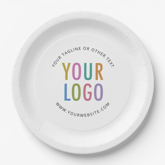 Customised Paper Plates Business Logo Printed Bulk (Front)