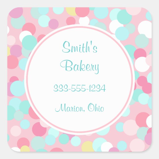 Customised Pastel Business Stickers (Front)