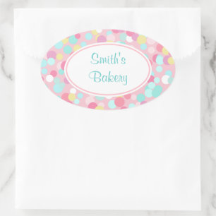 Customised Pastel Dots Oval Stickers