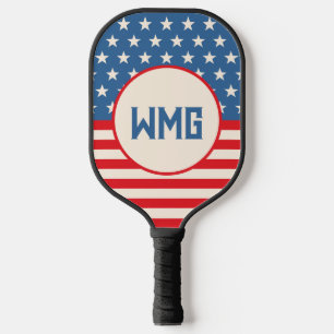 Customised Patriotic Monogram Pickleball Paddle