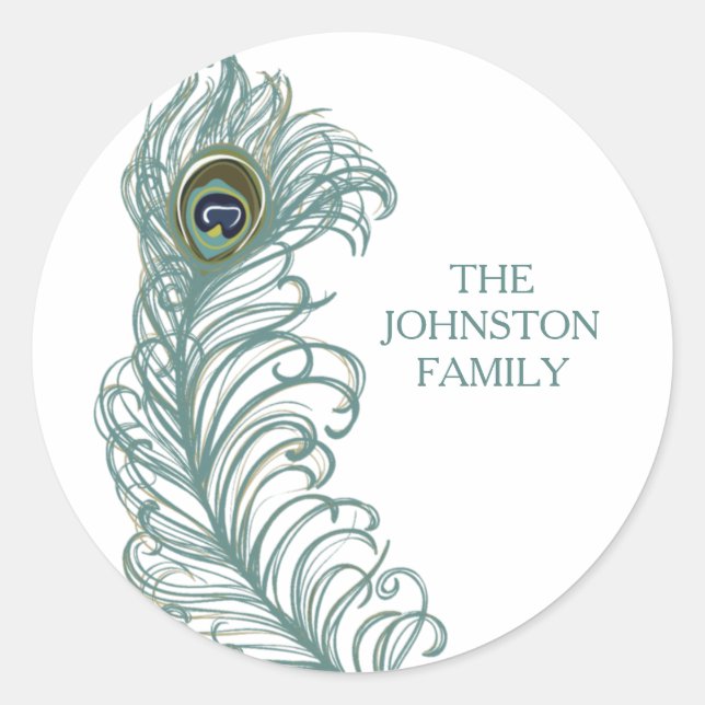Customised Peacock Feather Stickers (Front)