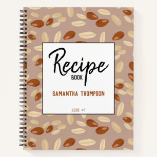 Customised Peanuts Pattern Recipes Blank Cookbook Notebook