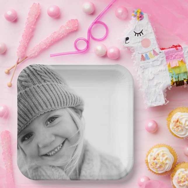 Customised Personalised Create Your Own Photo Paper Plate (Party)