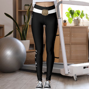 Customised Pet Lover Script Text Black And White  Leggings