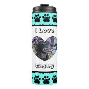Customised Pet Photo and Paw Print Thermal Tumbler