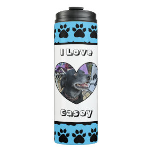 Customised Pet Photo and Paw Print Thermal Tumbler