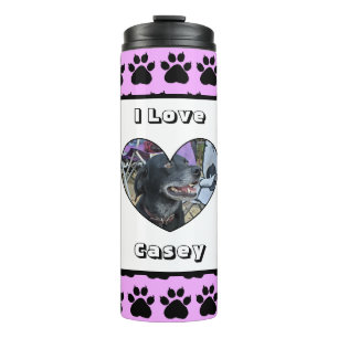 Customised Pet Photo and Paw Print Thermal Tumbler