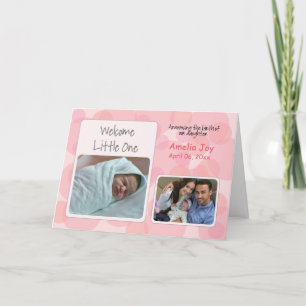 Customised Photo and Name Baby Girl Birth Announce Announcement