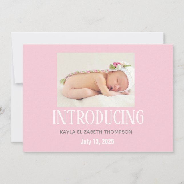Customised Photo Baby Announcement (Front)