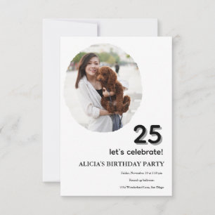 Customised photo frame 25th birthday invitation