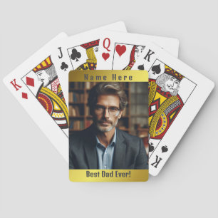 Customised Photo Golden Dad Classic Playing Cards