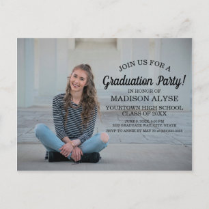 Customised Photo Graduation Party Announcement Postcard