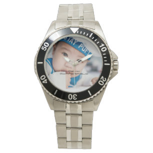 Customised Photo Men's Stainless Steel Bracelet Watch