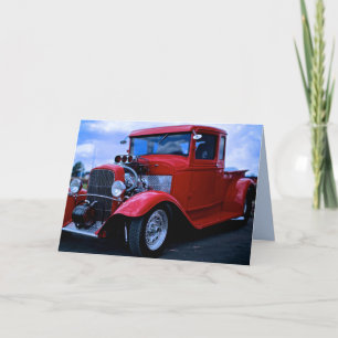 customised pickup truck greeting card