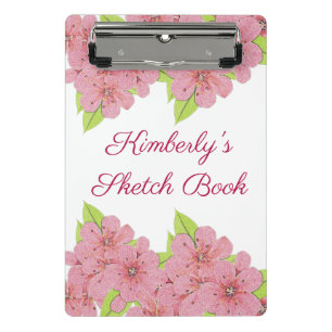Customised Pink Anemones Mini Clipboard