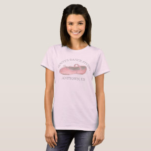 Customised Pink Ballet Shoe Dance Teacher Studio T-Shirt