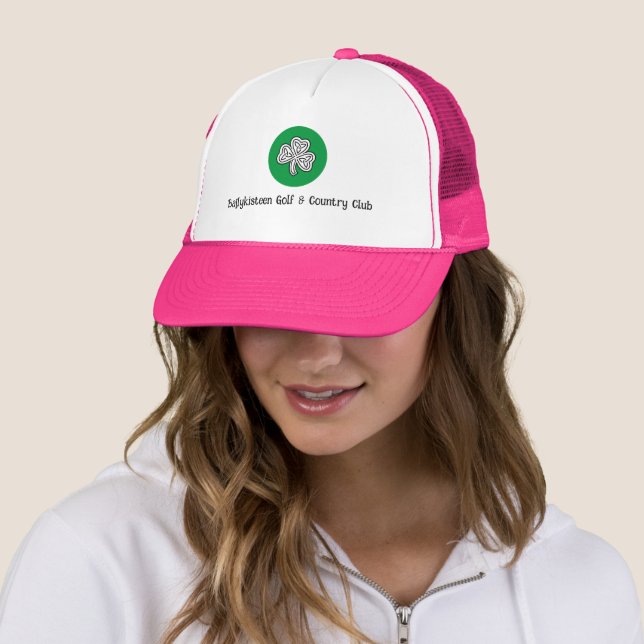 Customised Pink Golf Hat with Logo & Name (In Situ)