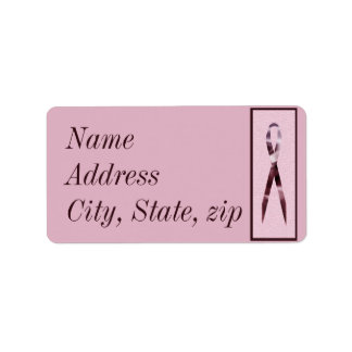 Customised Pink Ribbon Address Label
