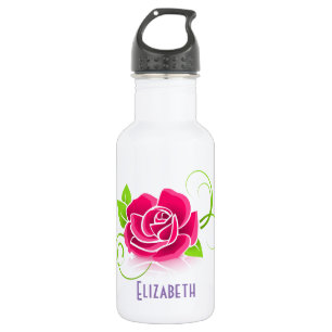 Customised Pink Rose Illustration 532 Ml Water Bottle