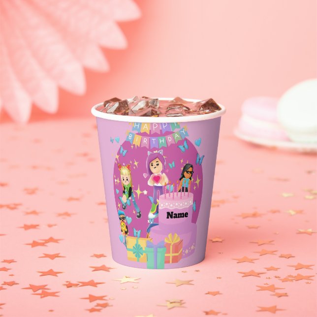 Customised PKXD Style Happy Birthday  Paper Cups (Insitu)