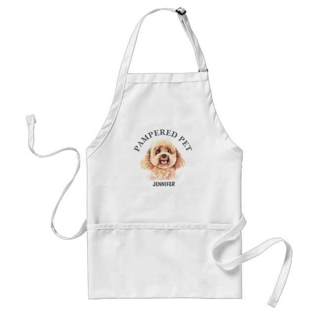 Customised Poodle Pet Groomer Apron (Front)