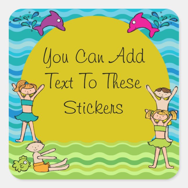 Customised Pool Party Stickers (Front)