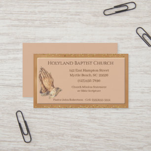 Customised Praying Hands Church Business Cards