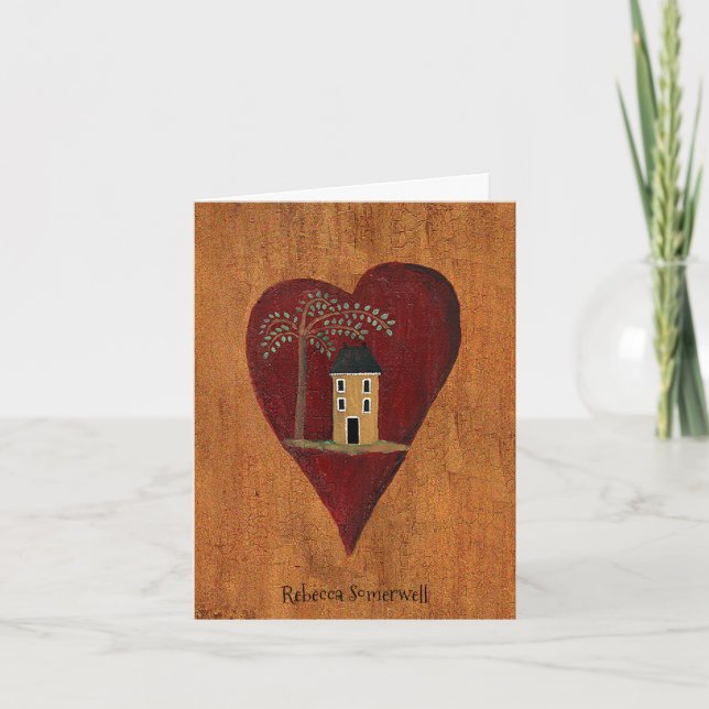 Customised Primitive Heart Card (Front)