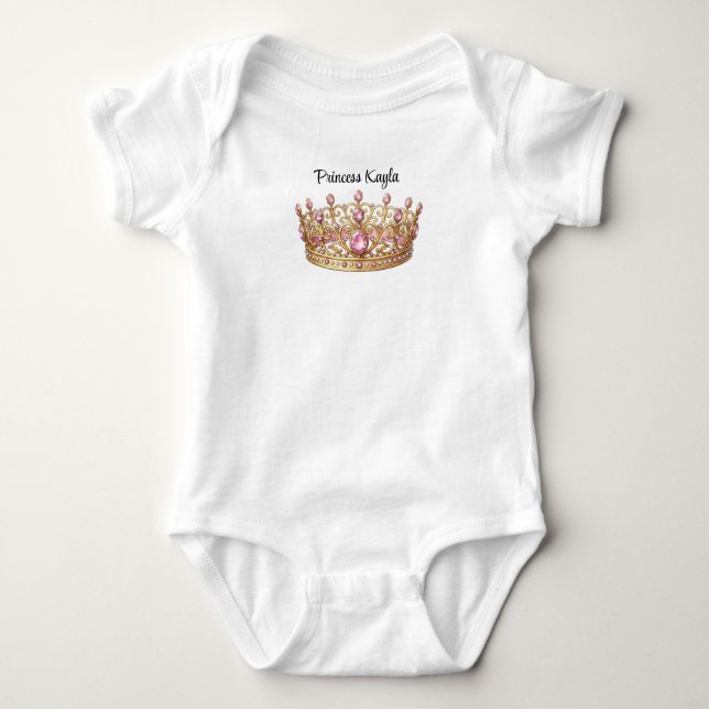 Customised Princess Tiara Baby Bodysuit (Front)
