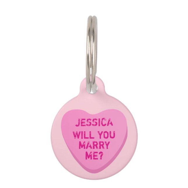 Customised Proposal Candy Heart Pet Tag (Front)